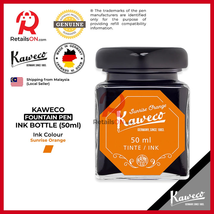 Kaweco Ink Bottle (50ml) - Sunrise Orange / Fountain Pen Ink Bottle 1pc (ORIGINAL) / [RetailsON] - RetailsON.com (Premium Retail Collections)