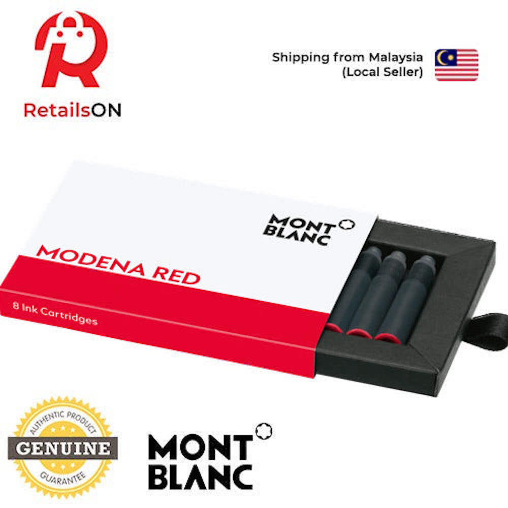 Montblanc Fountain Pen Ink Cartridges (8 Per Pack) - Modena Red / Standard Fountain Pen Ink Cartridge (ORIGINAL) - RetailsON.com (Premium Retail Collections)