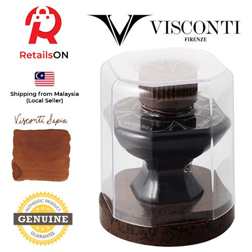 Visconti Ink Bottle (60ml) - Sepia Brown / Fountain Pen Ink Bottle 1pc (ORIGINAL) / [RetailsON] - RetailsON.com (Premium Retail Collections)