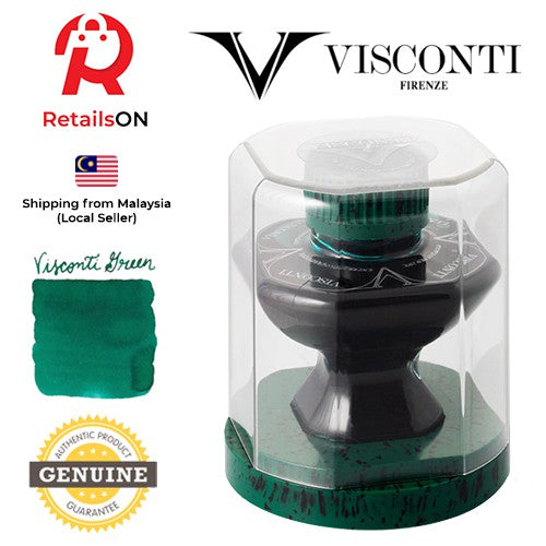 Visconti Ink Bottle (60ml) - Green / Fountain Pen Ink Bottle 1pc (ORIGINAL) / [RetailsON] - RetailsON.com (Premium Retail Collections)