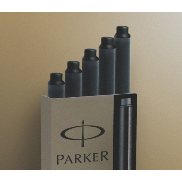Parker Quink Fountain Pen Ink Cartridges - Black / Fountain Pen Ink Refill [1 Pack of 5] - Black (ORIGINAL) - RetailsON.com (Premium Retail Collections)
