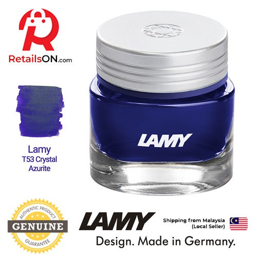 LAMY T53 Crystal Ink Bottle 30ml - Azurite / Fountain Pen Ink Bottle (ORIGINAL) - RetailsON.com (Premium Retail Collections)