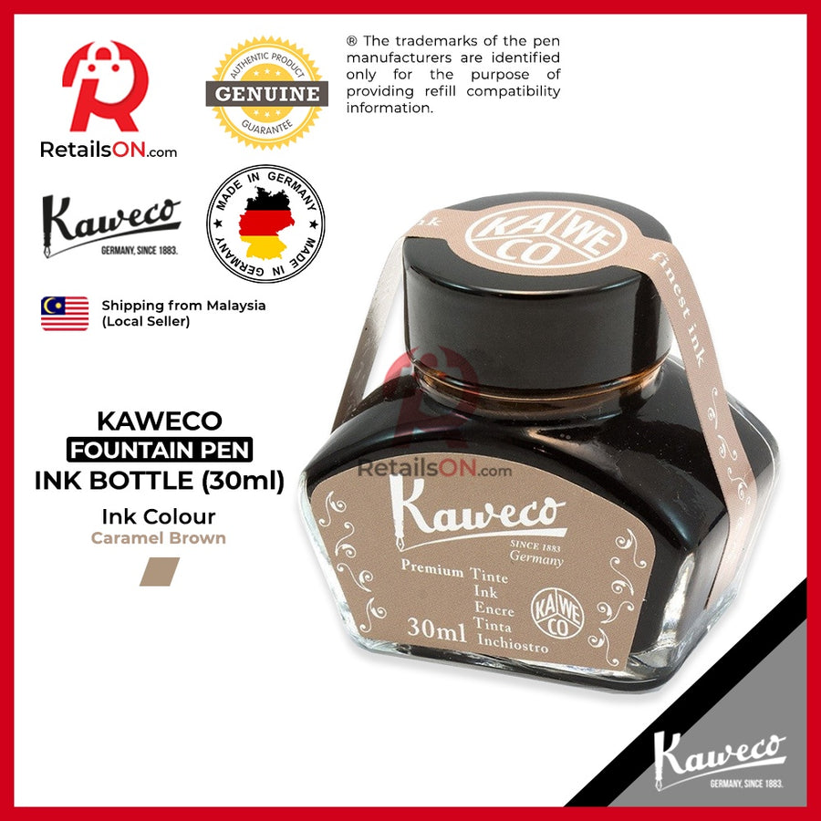 Kaweco Ink Bottle (30ml) - Caramel Brown / Fountain Pen Ink Bottle 1pc (ORIGINAL) / [RetailsON] - RetailsON.com (Premium Retail Collections)