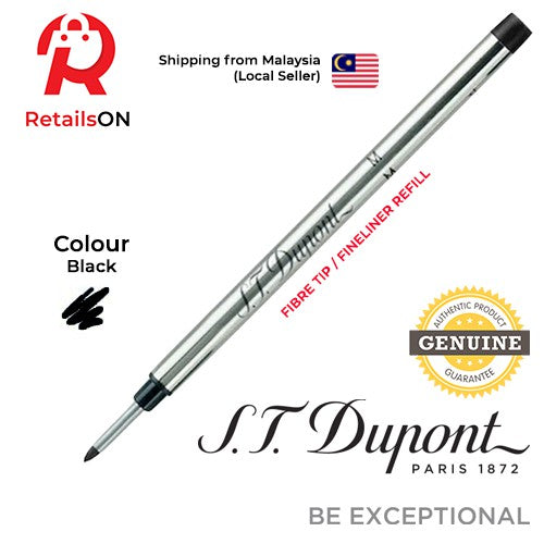 S.T. Dupont Refill Fibre Tip - Black | Fineliner Pen Refill for ST Dupont Paris (ORIGINAL) - RetailsON.com (Premium Retail Collections)