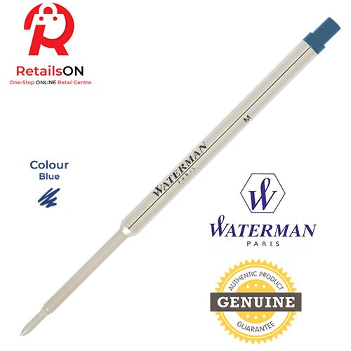 Waterman Refill Ballpoint Pen - Blue  / Ball Point Pen Refill 1pc Blue (ORIGINAL) - RetailsON.com (Premium Retail Collections)