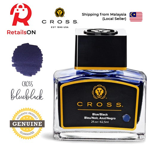 CROSS Refill Fountain Pen 62.5ml Ink Bottle - Blue Black / Fountain Pen Ink Bottle 1pc (ORIGINAL) - RetailsON.com (Premium Retail Collections)