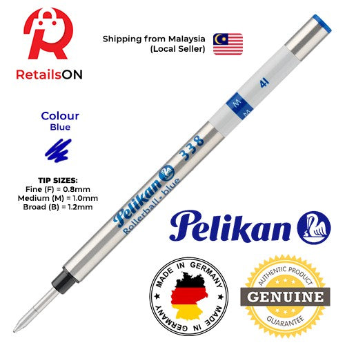 Pelikan Refill 338 for Rollerball Pens (F/M/B) - Blue / [1pc] / [RetailsON] - RetailsON.com (Premium Retail Collections)