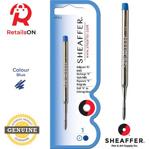 Sheaffer Refill Ballpoint "K" Style - Blue / Ball Point Pen Refill 1pc Blue (ORIGINAL) - RetailsON.com (Premium Retail Collections)
