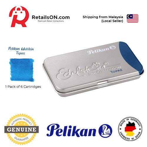 Pelikan Edelstein Ink Cartridges - Topaz / Fountain Pen Ink Cartridges (ORIGINAL) [1 Pack of 6] - RetailsON.com (Premium Retail Collections)