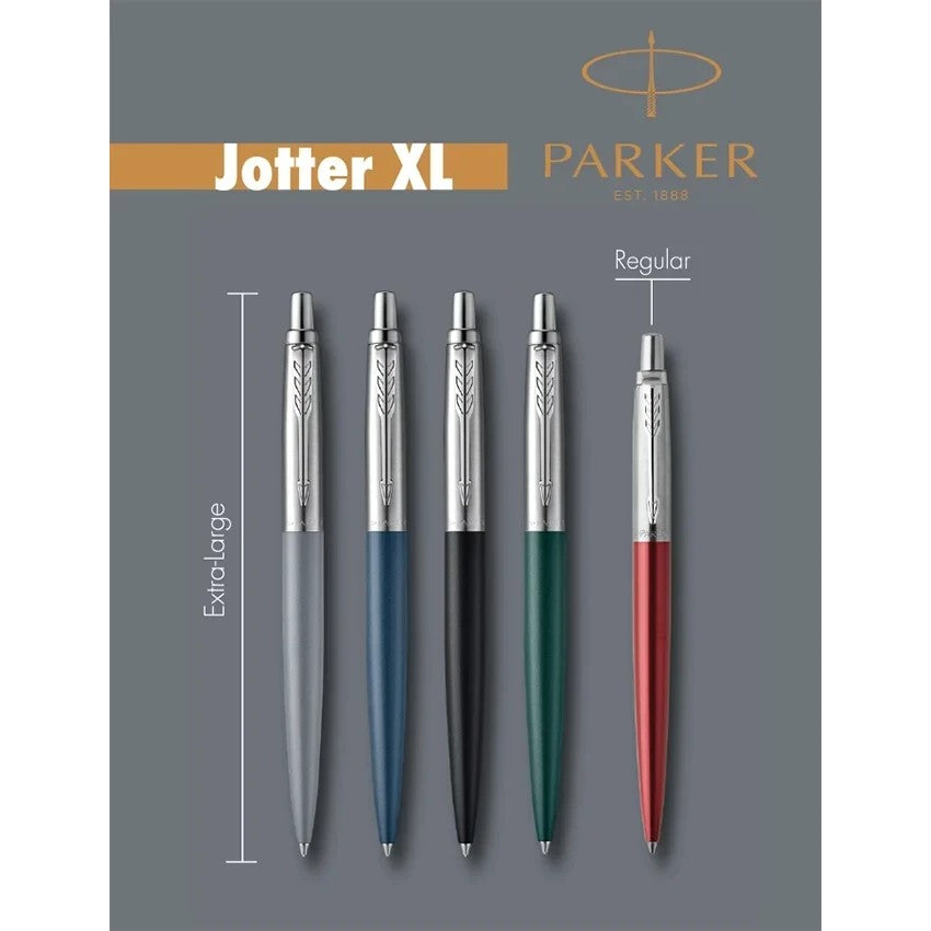 Parker Jotter XL Ballpoint Pen - Monochrome Brushed Steel (with Black - Medium (M) Refill) / {ORIGINAL} / [RetailsON] - RetailsON.com (Premium Retail Collections)
