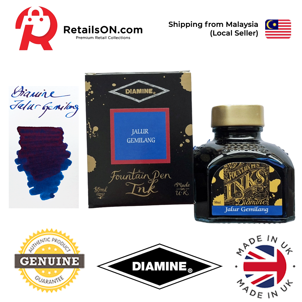 Diamine Ink Bottle (80ml) - Jalur Gemilang / Fountain Pen Ink Bottle 1pc (ORIGINAL) / [RetailsON] - RetailsON.com (Premium Retail Collections)