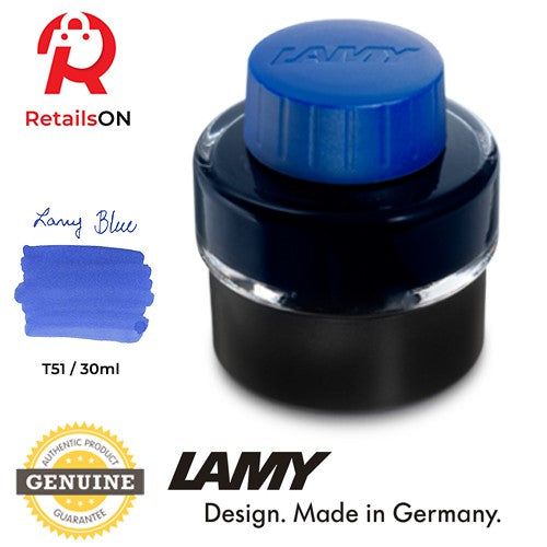 LAMY T51 Ink Bottle 30ml - Blue / Fountain Pen Ink Bottle (ORIGINAL) - RetailsON.com (Premium Retail Collections)