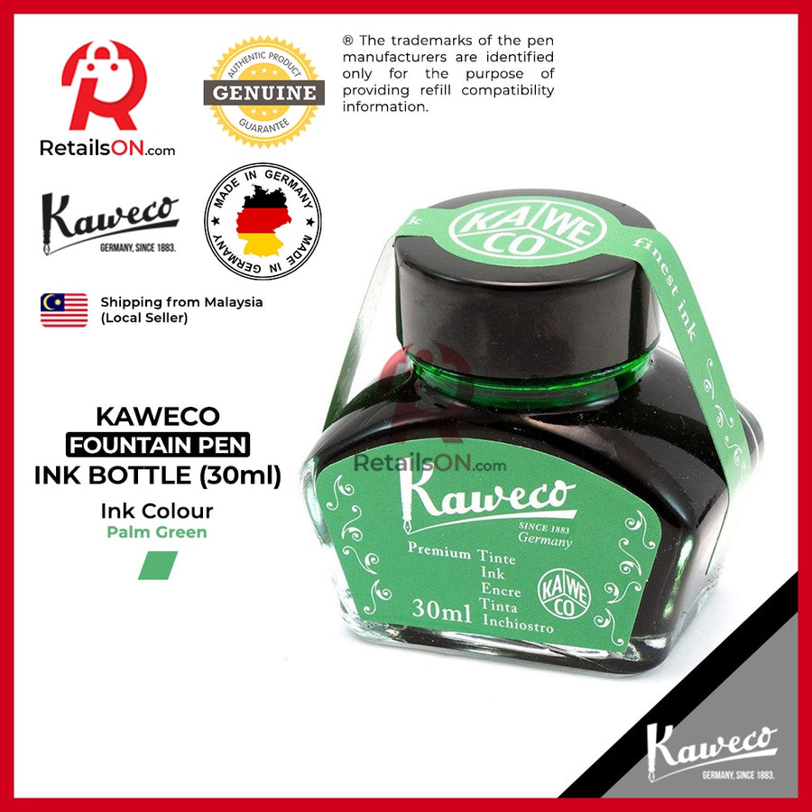 Kaweco Ink Bottle (30ml) - Palm Green / Fountain Pen Ink Bottle 1pc (ORIGINAL) / [RetailsON] - RetailsON.com (Premium Retail Collections)