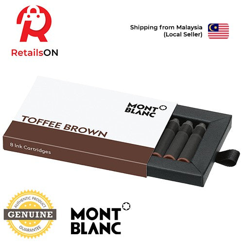 Montblanc Fountain Pen Ink Cartridges (8 Per Pack) - Toffee Brown / Standard Fountain Pen Ink Cartridge (ORIGINAL) - RetailsON.com (Premium Retail Collections)