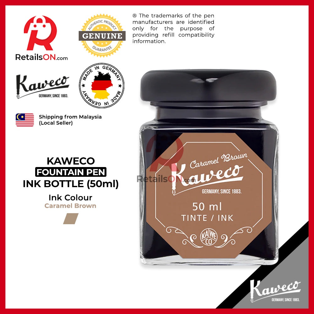 Kaweco Ink Bottle (50ml) - Caramel Brown / Fountain Pen Ink Bottle 1pc (ORIGINAL) / [RetailsON] - RetailsON.com (Premium Retail Collections)