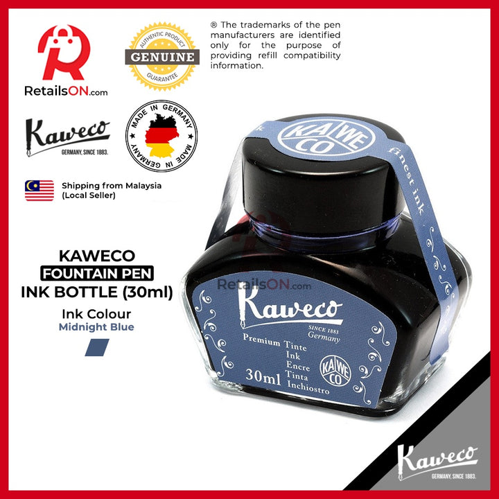 Kaweco Ink Bottle (30ml) - Midnight Blue / Fountain Pen Ink Bottle 1pc (ORIGINAL) / [RetailsON] - RetailsON.com (Premium Retail Collections)